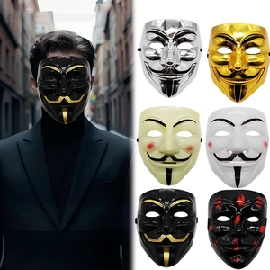 Máscaras <span class=keywords><strong>de</strong></span> Disfraces para Fiesta <span class=keywords><strong>de</strong></span> Halloween, Máscaras <span class=keywords><strong>de</strong></span> Guy Fawkes para Adultos, Accesorio <span class=keywords><strong>de</strong></span> Disfraz - Product Image 3