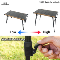 Table de camping pliante en aluminium Orangegaz IGT, facile à installer, portable, réglable, pour randonnée, pique-nique, loisirs en plein air