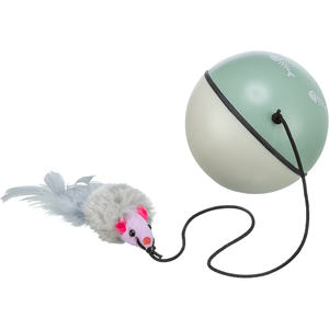 Balle avec moteur et souris avec plume en ficelle 9 cm Jouet interactif pour animaux de compagnie - Product Image 3