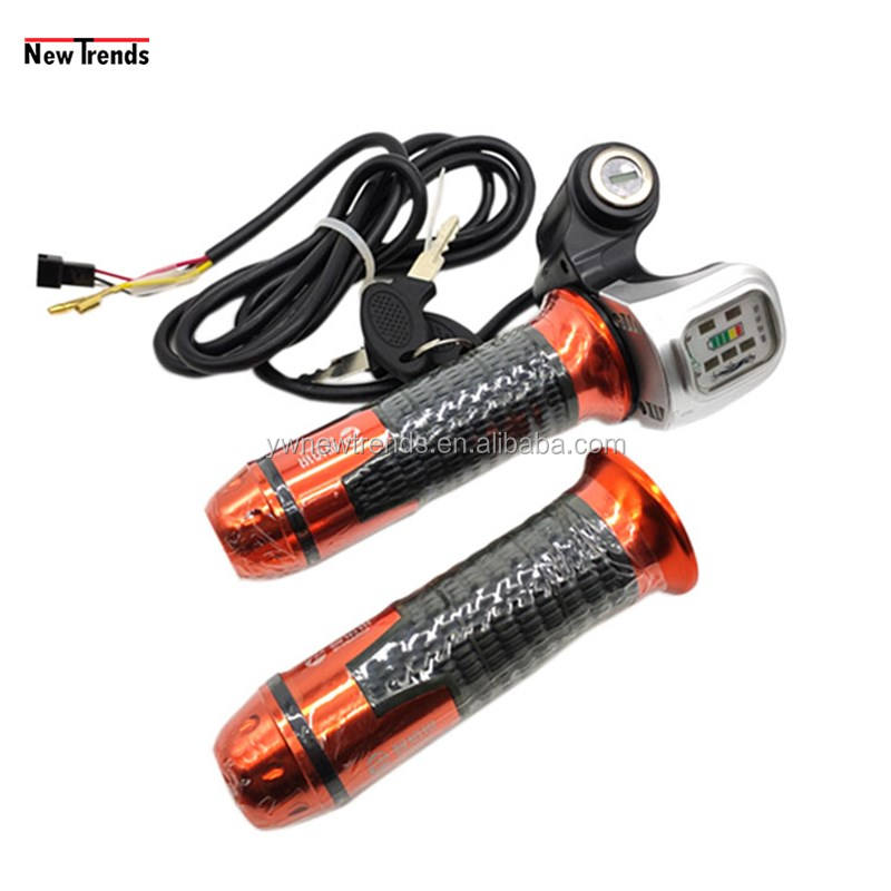 Handle Grip 48V Power Lock and Voltage Display Screen Electric Bike Motor  Bike Motorcycle Driving Handle Bar Throttle