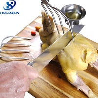 Fourchettes de barbecue en acier inoxydable écologiques, durables, de qualité alimentaire, multi-usages, 2 pièces, pour soulever la dinde, pour le camping en plein air et les barbecues