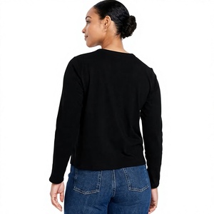 Hot Trend Women's Long Sleeve T Shirt Custom Printed Crew Neck Basic Top OEM ODM Factory Wholesale Apparel Supplier - Product Image 4
