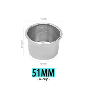 Outils pour expresso Machine à barista Bol à poudre en acier inoxydable 51Mm 4 tasses Porte-filtre sans fond Panier à café - Product Image 2