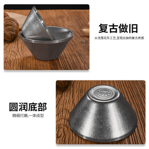 Bol conique rétro en acier inoxydable 304, couleur unie, finition vieillie, pour desserts, salades et fêtes - Product Image 5