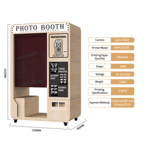 Cabina de Fotos con Impresora, Cámara Vintage, Autoservicio Automático, Kiosco de Fotos Instantáneas, Cabina de Fotos Digital - Product Image 3