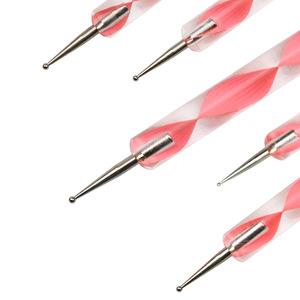 Ensemble d'outils pour l'art des ongles en métal, 5 pièces, stylos à points acryliques, kit de sélection de fleurs et de strass pour la décoration de la manucure - Product Image 3