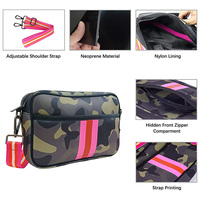Damen Sommerkleid-Stil Umhängetasche aus Neopren Wasserdichte Camouflage-Drucktasche mit Reißverschluss für Schultergebrauch