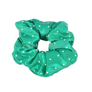 Personnaliser les chouchous élégants bleu et blanc Mystique pour la danse et le cheerleading avec des strass AB - Product Image 2