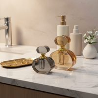 Vente en gros de décorations de luxe pour la maison et de cadeaux de mariage, design créatif, flacon de parfum essentiel en cristal noir champagne de 3 ml et 12 ml