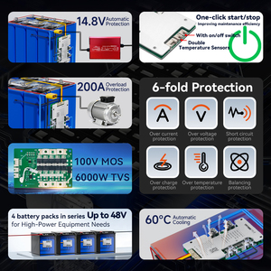 Tùy chỉnh <span class=keywords><strong>PCB</strong></span> Hội Đồng Quản trị lắp ráp BMS 4S 12V 24V 36V 48V 50A 100A 150A 200A cho xe Golf, chức năng cân bằng & nhiệt độ cao kháng MOS - Product Image 2