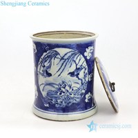 RZKT22 Shengjiang usine Blue Lotus Landscape théière en céramique porcelaine