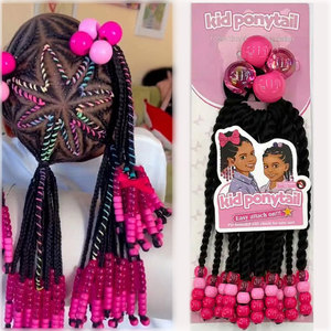 LIY Hair – Nouveauté : Tresses synthétiques scintillantes effet laser pour petites filles, avec perles, pour queue de cheval torsadée - Product Image 2