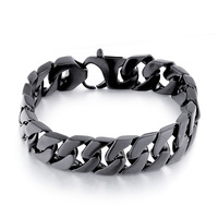 Bracelet en acier inoxydable Hip-Hop pour hommes fait à la main en acier au titane moulé en plaqué or chaîne à maillons Hipster finition polonaise à la mode
