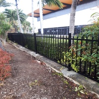 Valla de hierro forjado usada para jardín, precio barato, en venta, lanza recubierta de polvo, valla de acero para patio