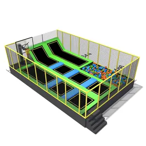 Indoor Playground Wtiht Trampoline And Pool  Kids Big Indoor Sports Multifunctional Wall Trampoline Park India For Sale