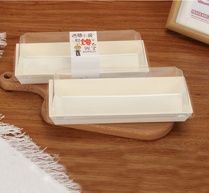กล่องกระดาษใส่อาหารแบบใช้แล้วทิ้งสีขาวพร้อมฝา PET ใส สำหรับเบเกอรี่ ขนมอบ แซนวิช บรรจุภัณฑ์อาหาร ขายส่ง - Product Image 3
