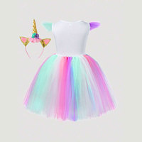Robe de bal formelle Tutupetti Thème Princesse Arc-en-ciel Licorne, Robe de Mariage/Fille d'honneur/ Demoiselle d'honneur avec corsage à sequins, pour Filles