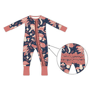 Çok Satan ve Yüksek Kaliteli Kişilikli Sade Butik Bambu Çocuklar İçin İki Yönlü Fermuarlı Dönüştürülebilir Bebek Tulum Pijama - Product Image 4