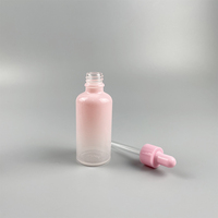 Vente en gros de flacons compte-gouttes d'huile essentielle en verre rose dégradé de 50ml pour emballage cosmétique de parfum d'huile essentielle