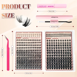 Nouvel Arrivage : Clusters de Cils en Gros DIY Semi-Faits Main, 14 Rangs, 10-16mm, Fibre Synthétique, Offre Spéciale en Boîte - Product Image 2