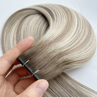 Extensions de cheveux humains vierges chinois Haiyi, double trame papillon, 100% cheveux humains, 14-24 pouces, couleur balayage, emballage et logo personnalisables