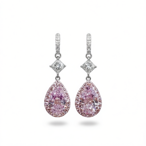 Orecchini di Lusso con Diamanti Rosa, Oro Bianco, Taglio a Pera, Colore D Naturale, Certificati GIA, Gioielli da Sposa per Donne - Product Image 1