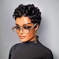 Perruques courtes sans colle, fabriquées à la machine, style bob, couleur naturelle, cheveux brésiliens Remy, brun clair, densité 150 %, pour femmes