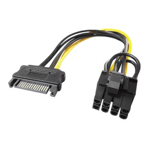 SATA để <span class=keywords><strong>8</strong></span>-<span class=keywords><strong>pin</strong></span> <span class=keywords><strong>PCIe</strong></span> cáp điện 20cm 15-<span class=keywords><strong>pin</strong></span> nam đến <span class=keywords><strong>8</strong></span>(6 + 2) <span class=keywords><strong>pin</strong></span> GPU <span class=keywords><strong>Adapter</strong></span> với bảo vệ quá tải - Product Image 1