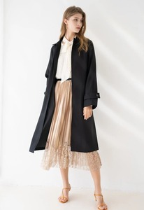 Oem Custom New Fashion girocollo maniche lunghe <span class=keywords><strong>monopetto</strong></span> cintura lunga <span class=keywords><strong>Trench</strong></span> da <span class=keywords><strong>donna</strong></span> - Product Image 2