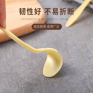Disposable Plastic Soup <b>Spoon</b> 11cm Transparent Yellow White Catering Takeout Use - Product Image 4