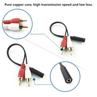 Evrensel RCA kablosu 3.5mm Jack Stereo ses kablosu kadın 2RCA erkek soket kulaklık 3.5 AUX Y adaptörü DVD amplifikatörler