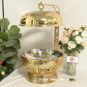 Set Perlengkapan Buffet dengan Wadah Pemanas Makanan Hotpot, Logo Kustom, Bentuk Bulat, untuk Acara, Chefing, Chfer, Buffet Cheffing Dishes - Product Image 5