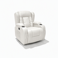 Fauteuil inclinable électrique moderne en similicuir PU avec massage et télécommande, structure métallique, pour personnes âgées, utilisation dans le salon