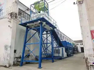 Planta de hormigón portátil HZS60, elevación hidráulica totalmente automática, equipo de planta mezcladora de hormigón