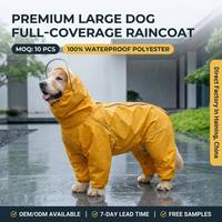 Imperméable en polyester à capuche pour chien, couvre-corps complet avec protection de la queue, poncho pour grands chiens (Golden Retriever, Samoyed, Alaskan) pour l'extérieur