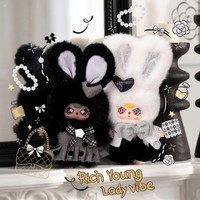 Llavero de Peluche de la Serie Baby Three Absolute Black White Gray, Figura de Juguete Artístico de Moda, Escala 1/12, Película/TV, 14+