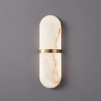 Applique murale LED en albâtre tout en cuivre, style espagnol de luxe, nouveau design minimaliste pour salon, chambre à coucher, chevet, escalier, couloir