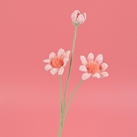 Fleur artificielle en crochet faite à la main, motif marguerite, décoration de bureau, ornement floral en fil, artisanat