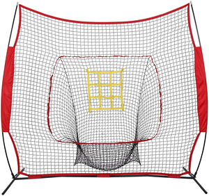 Red de Práctica de Béisbol y Sóftbol Portátil de Acero, Roja/Personalizada, con Rebote para Entrenamiento, Solo Red, Marco No Incluido - Product Image 1