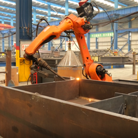 Robot de soldadura automático para vigas H de acero estructural y consolas de grúas, con riel de pórtico de 9m
