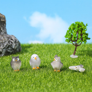 <b>Small</b> Owl Resin <b>Ornament</b> Animal Shape Painted Handmade Garden Decor Freestanding Miniature Landscape Decoration - Product Image 2