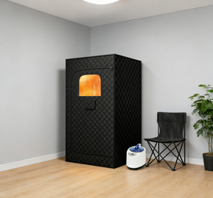 Vanace Compact Square Sauna <b>Room</b> 1 Person Indoor Dry Sauna Kit with 3KW <b>Heater</b> for <b>Small</b> Home - Product Image 1