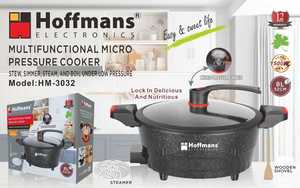 Casserole électrique Hoffmans HM-3032 8L, 1500W, autocuiseur à micro-pression, antiadhésif, <span class=keywords><strong>appareil</strong></span> de cuisine avec couvercle à glissière sécurisée - Product Image 2