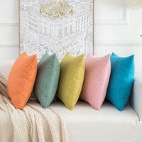 Housses de coussin décoratives pour canapé, lit, salon – Housse de coussin carrée épaisse en lin
