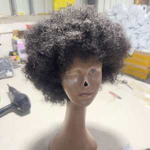 Peluca rizada sintética <span class=keywords><strong>Afro</strong></span> con flequillo, pelucas <span class=keywords><strong>Afro</strong></span> <span class=keywords><strong>de</strong></span> los años 70, <span class=keywords><strong>disfraz</strong></span> hinchable resistente al calor, peluca <span class=keywords><strong>de</strong></span> Cosplay para mujeres negras - Product Image 4