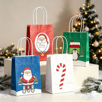 Sacs cadeaux en papier kraft personnalisés pour Noël, écologiques, recyclables, vente en gros, emballages pour bonbons de Noël, emballages pour cadeaux de Noël