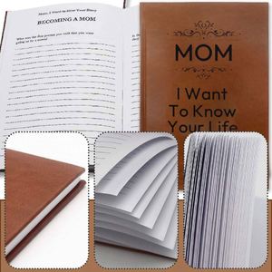 2025 New Arrival Mom's Story A5 Leather Hardcover 100 Sheets Thermal Binding Guided Gift Notebook <b>Journals</b> Customized Logo BSCI - Product Image 3