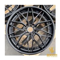 Nuevas llantas de aleación de aluminio 6061-T6 para autos de carreras, de 19-24 pulgadas, diseño cóncavo forjado de 2 piezas, color negro brillante personalizado, en oferta.