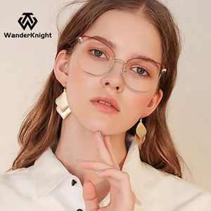 Thời trang phụ nữ kính quang học của phụ nữ <span class=keywords><strong>Cat</strong></span> Eye kim loại khung quang học chất lượng cao Eyewear khung Eye <span class=keywords><strong>Glasses</strong></span> For Ladies - Product Image 2
