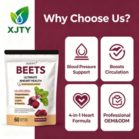 Permen Jeli Bit Label Pribadi OEM Vegetarian Kaya Zat Besi Permen Buah Penambah Energi Alami Pendukung Tekanan Darah Bebas Gula